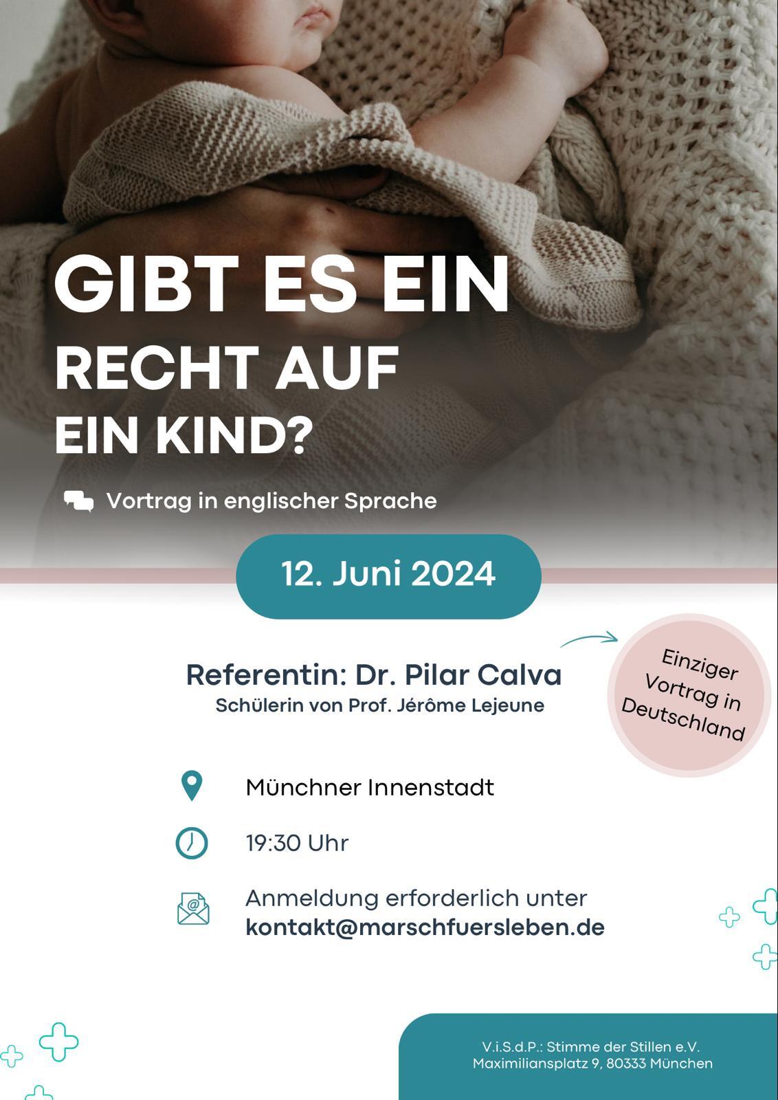 Flyer für den Vortrag „Gibt es ein Recht auf ein Kind“