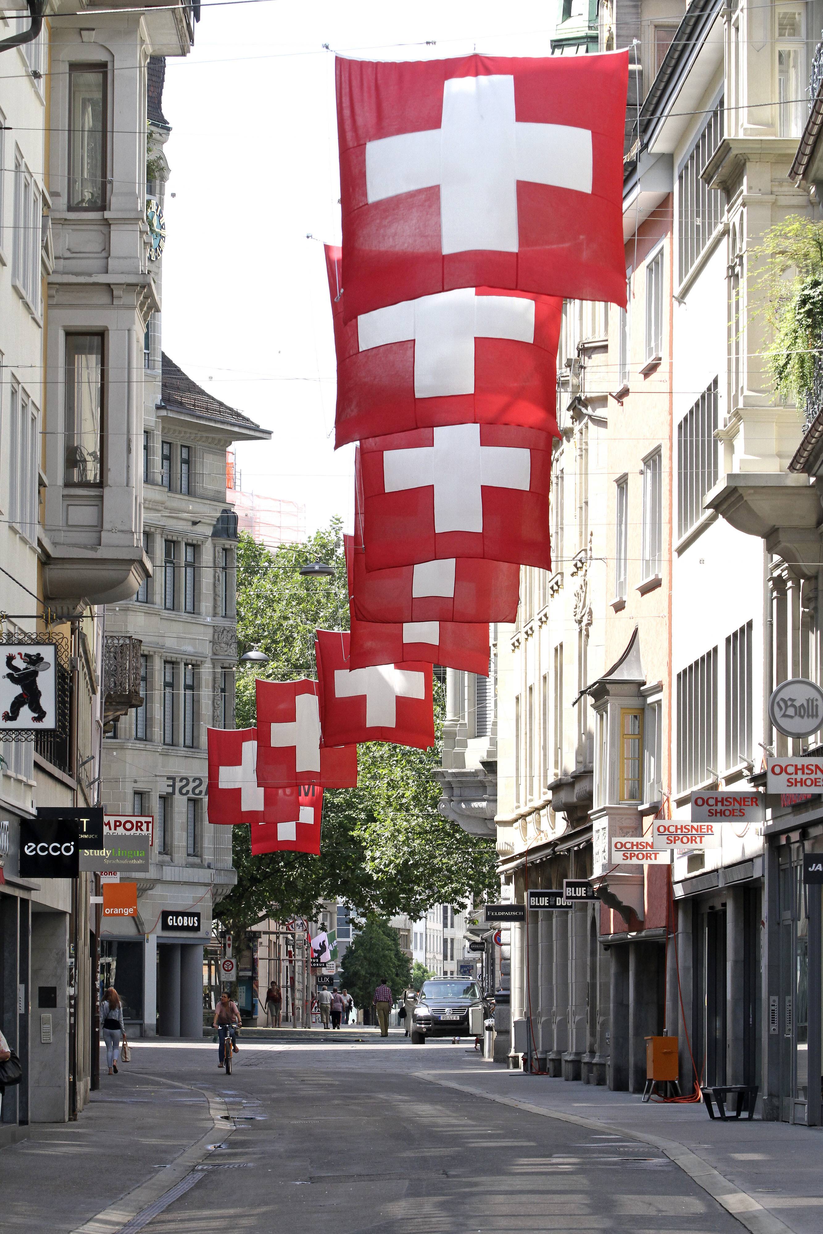 Multergasse in St. Gallen, Schweiz